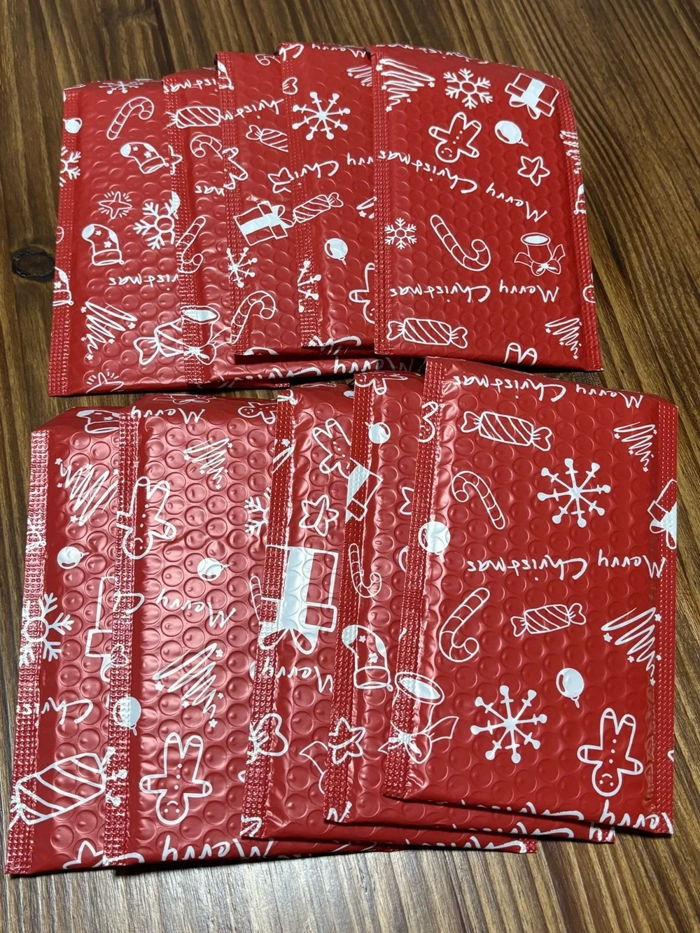 10 Merry Christmas Bubble Mailers - Picture 2 of 3